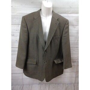 Hardy Amies Men's Blazer Sport Coat Jacket Green Black Size 44S